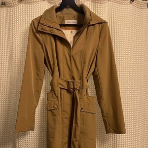 Calvin Klein Knee-Length Rain Jacket - Khaki - Medium